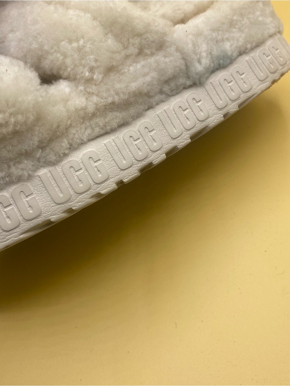 UGG Cream Shearling Double-Strap Slide Sandals - Picture 5 of 5